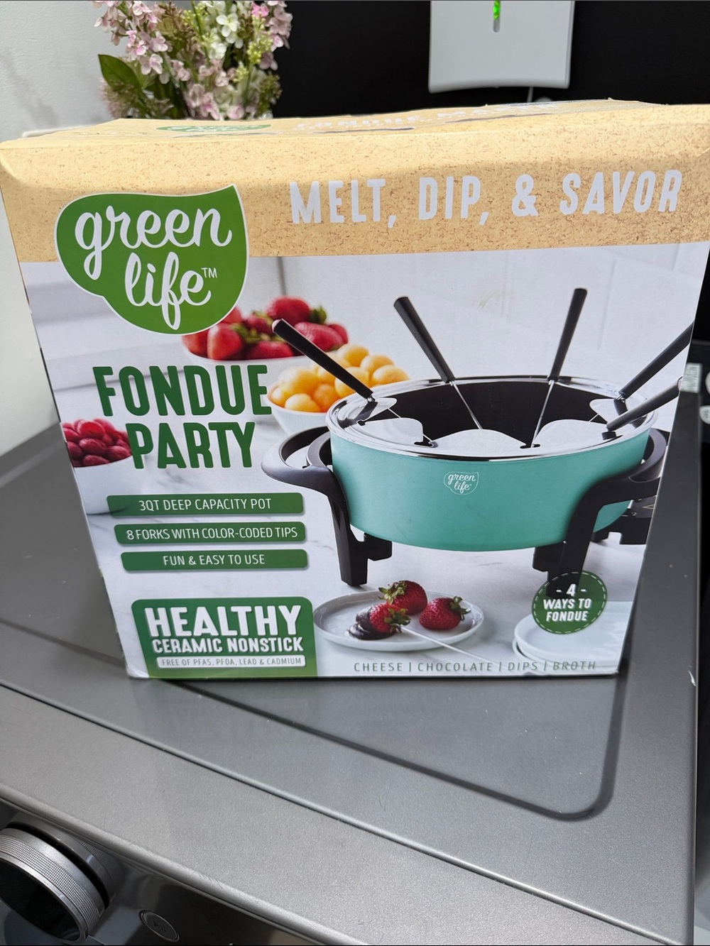 Teal Fondue Party Set - Ceramic Nonstick